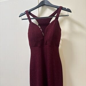 VENUS Sparkling Burgundy Strappy Dress